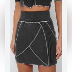 Maniere De Voir Gray Mini Skirt, UK 6/US 2